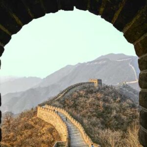 A portal looking at the Great Wall of china